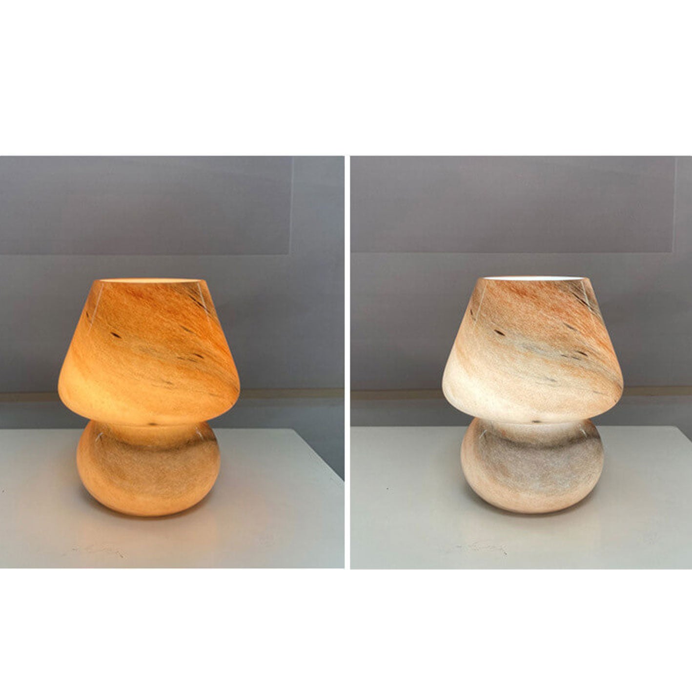 Creative Handmade Glass Planet Design Mushroom 1-Light Table Lamp