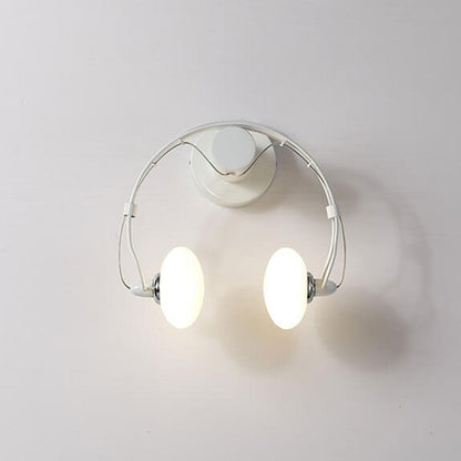 Modern Glass Creative Headphone Design 2-Light Wall Sconce Lamp