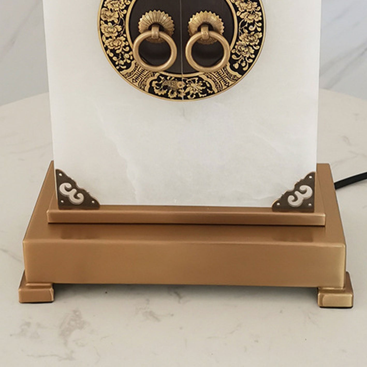 Chinese Light Luxury Lucite Copper 1-Light Table Lamp