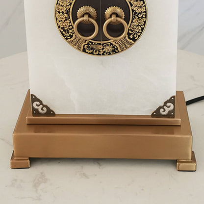 Chinese Light Luxury Lucite Copper 1-Light Table Lamp