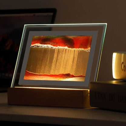 Creative Quicksand Square  LED Night Light Decorative Table Lamp