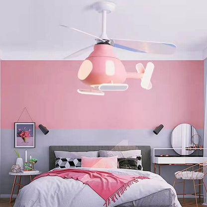 Cartoon Creative Aircraft Design LED Downrods Ceiling Fan Light