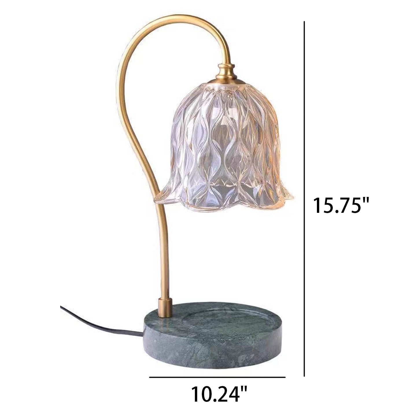 Modern Suzutan Glass Marble Base 1-Light Melting Wax Table Lamp