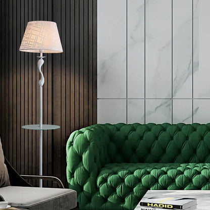 Modern Simple Linen Fabric Dome Iron 1-Light Standing Floor Lamp