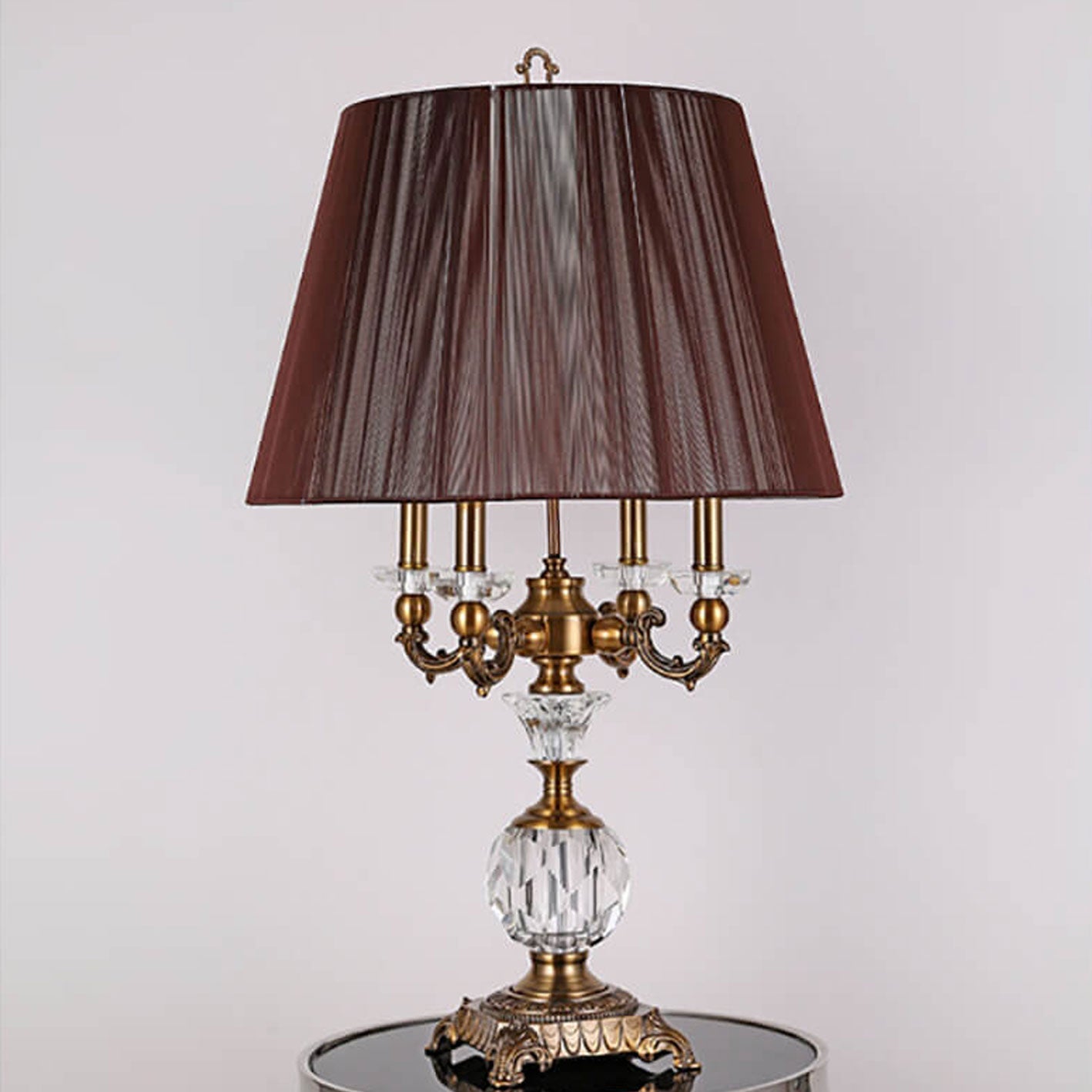 European Light Luxury Zinc Alloy Crystal 1-Light Table Lamp