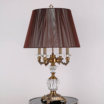 European Light Luxury Zinc Alloy Crystal 1-Light Table Lamp