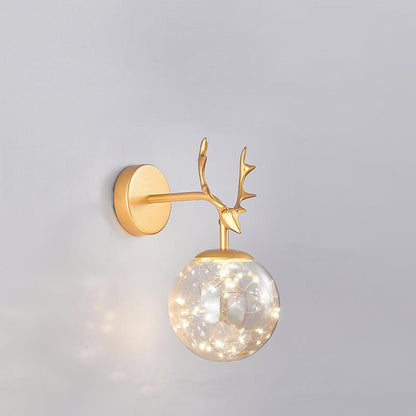Modern Antler Glass Ball LED Wall Sconce Lamps