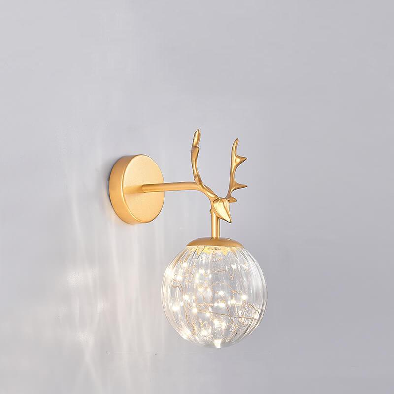Modern Antler Glass Ball LED Wall Sconce Lamps