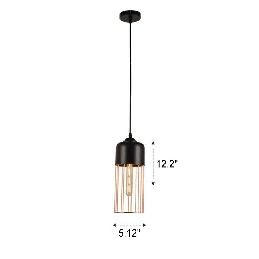 Nordic Creative Iron Geometry Plating Rose Gold 1-Light Pendant Light