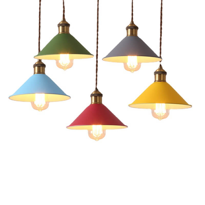 Nordic Macaron Bell Shade Metal 1-Light Pendant Light