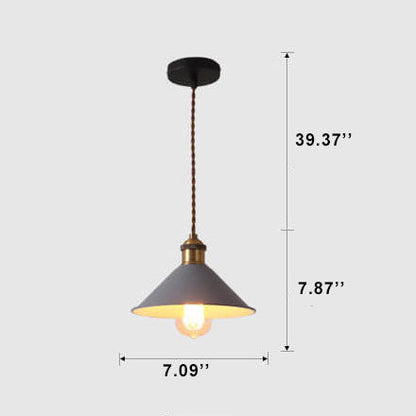 Nordic Macaron Bell Shade Metal 1-Light Pendant Light