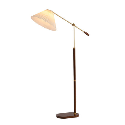Traditional Japanese Umbrella Fabric Ash Iron 1 - Light Standing Floor Lamp For Living Room