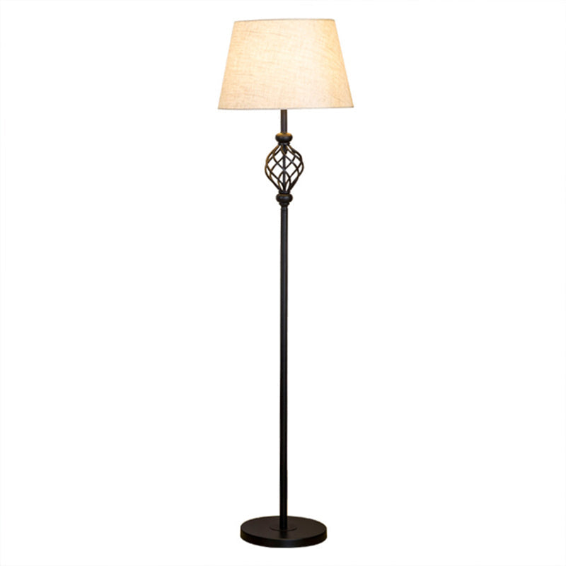 Modern Minimalist Iron Fabric Vertical 1-Light Standing Floor Lamps For Living Room
