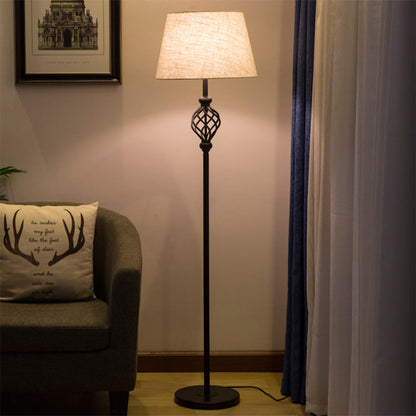Modern Minimalist Iron Fabric Vertical 1-Light Standing Floor Lamps For Living Room