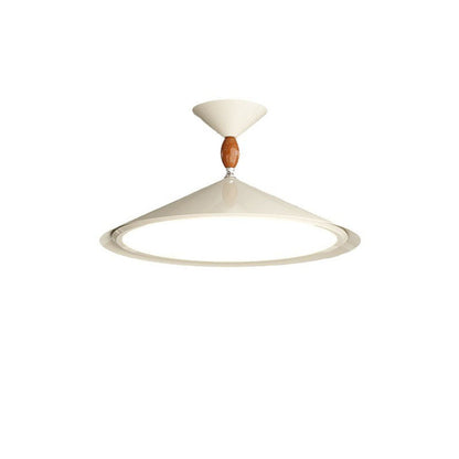 Contemporary Scandinavian Funnel Shape Aluminum Iron Acrylic LED Semi-Flush Mount Ceiling Light For Bedroom