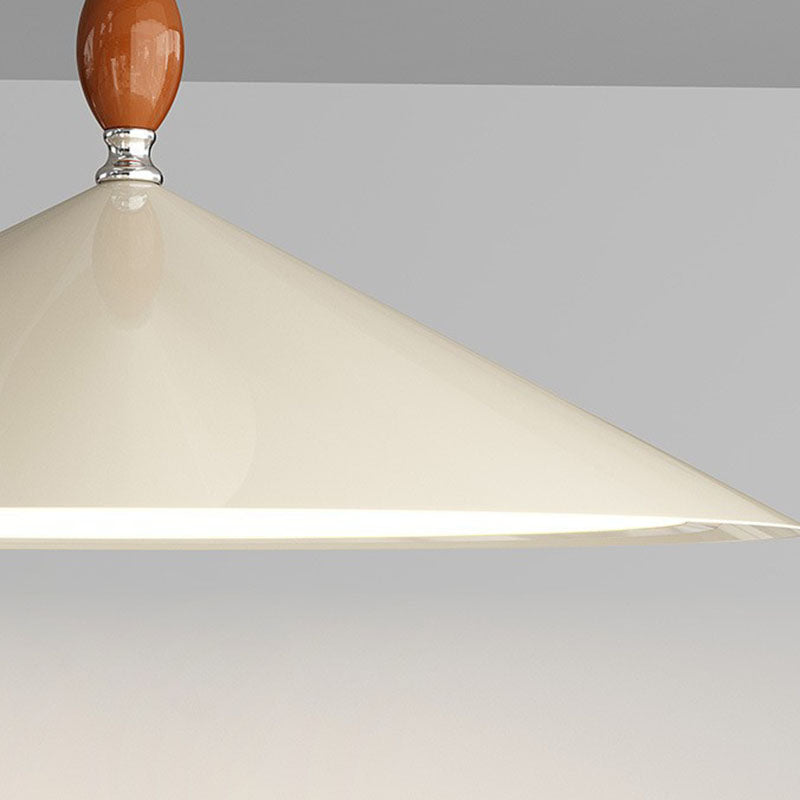Contemporary Scandinavian Funnel Shape Aluminum Iron Acrylic LED Semi-Flush Mount Ceiling Light For Bedroom