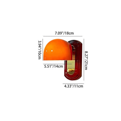 Traditional Vintage Wooden Glass Mushroom Shade 1-Light Wall Sconce Lamp For Bedroom