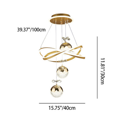 Contemporary Luxury Ball-Shaped Iron Aluminum Silicone Crystal LED Chandeliers For Living Room
