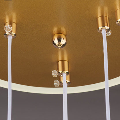 Contemporary Luxury Ball-Shaped Iron Aluminum Silicone Crystal LED Chandeliers For Living Room