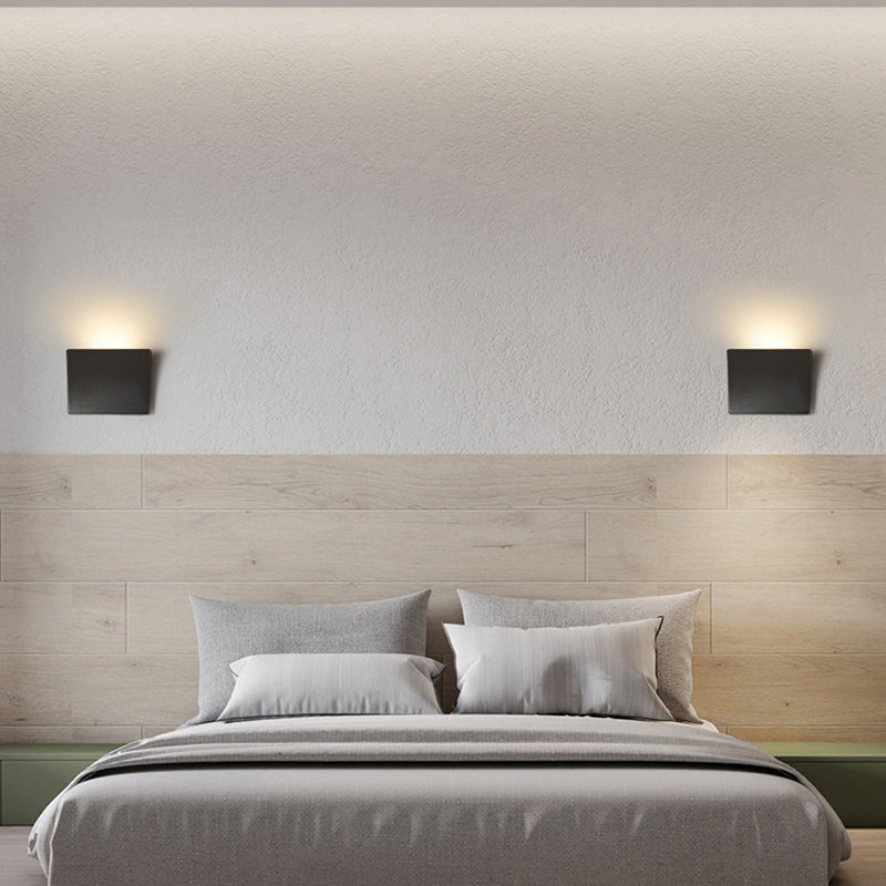 Modern Minimalist Aluminum Acrylic Square LED Wall Sconce Lamp For Bedroom