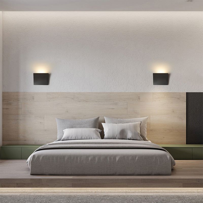 Modern Minimalist Aluminum Acrylic Square LED Wall Sconce Lamp For Bedroom