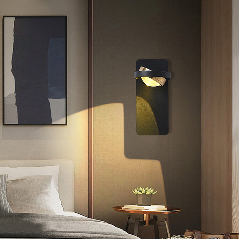 Modern Simplicity Rotatable Spherical Square Iron Aluminum Acrylic LED Wall Sconce Lamp For Bedroom