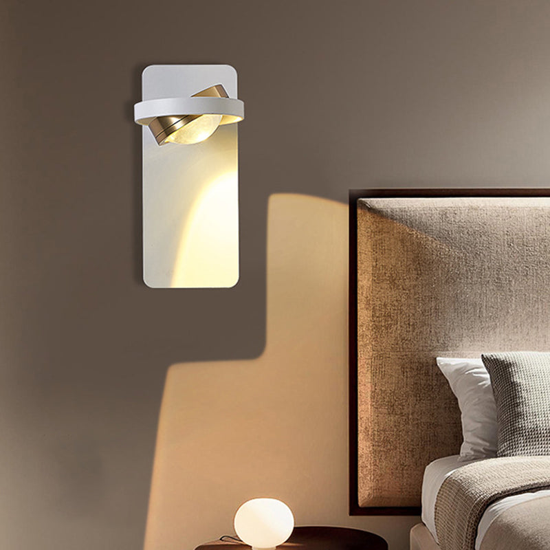 Modern Simplicity Rotatable Spherical Square Iron Aluminum Acrylic LED Wall Sconce Lamp For Bedroom