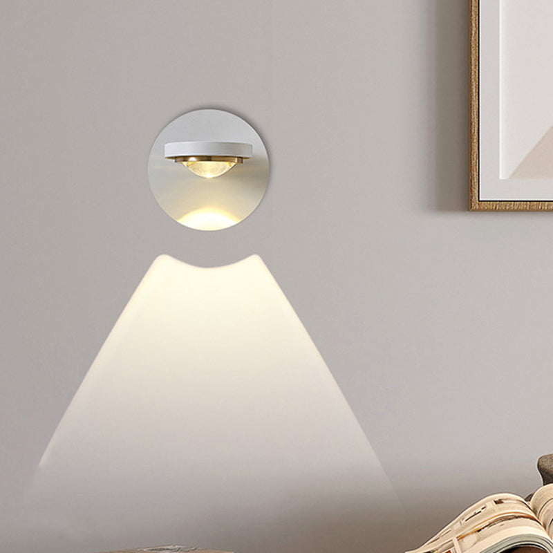 Modern Simplicity Rotatable Spherical Square Iron Aluminum Acrylic LED Wall Sconce Lamp For Bedroom