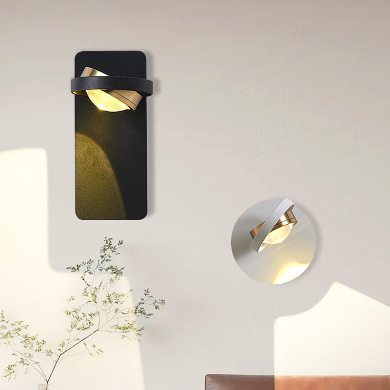 Modern Simplicity Rotatable Spherical Square Iron Aluminum Acrylic LED Wall Sconce Lamp For Bedroom