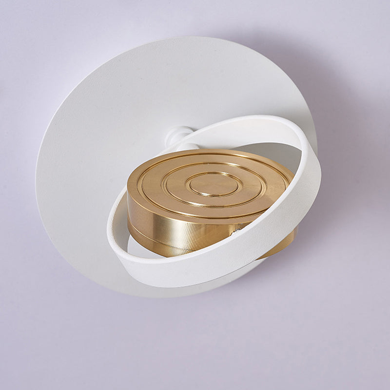 Modern Simplicity Rotatable Spherical Square Iron Aluminum Acrylic LED Wall Sconce Lamp For Bedroom