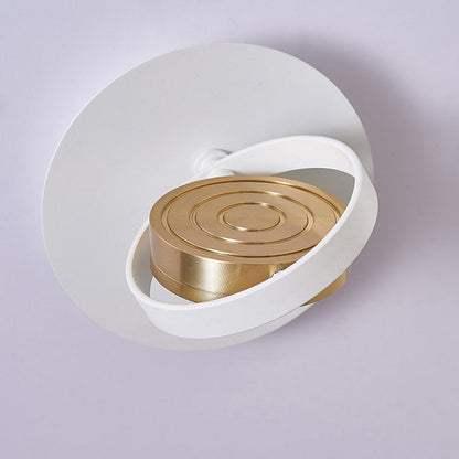 Modern Simplicity Rotatable Spherical Square Iron Aluminum Acrylic LED Wall Sconce Lamp For Bedroom