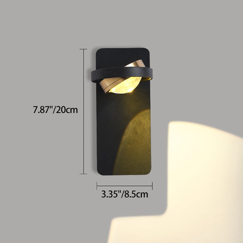Modern Simplicity Rotatable Spherical Square Iron Aluminum Acrylic LED Wall Sconce Lamp For Bedroom