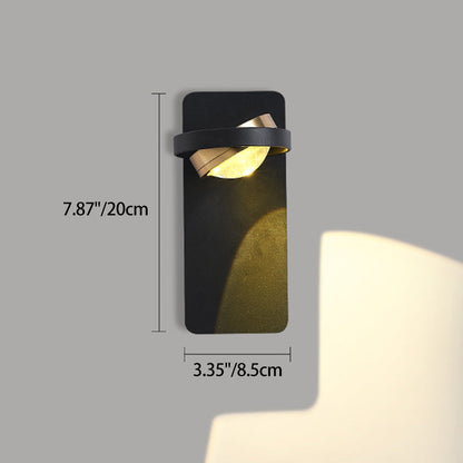 Modern Simplicity Rotatable Spherical Square Iron Aluminum Acrylic LED Wall Sconce Lamp For Bedroom