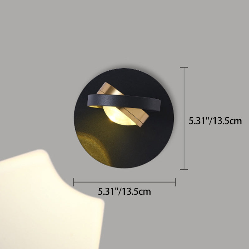 Modern Simplicity Rotatable Spherical Square Iron Aluminum Acrylic LED Wall Sconce Lamp For Bedroom