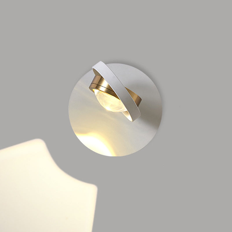 Modern Simplicity Rotatable Spherical Square Iron Aluminum Acrylic LED Wall Sconce Lamp For Bedroom