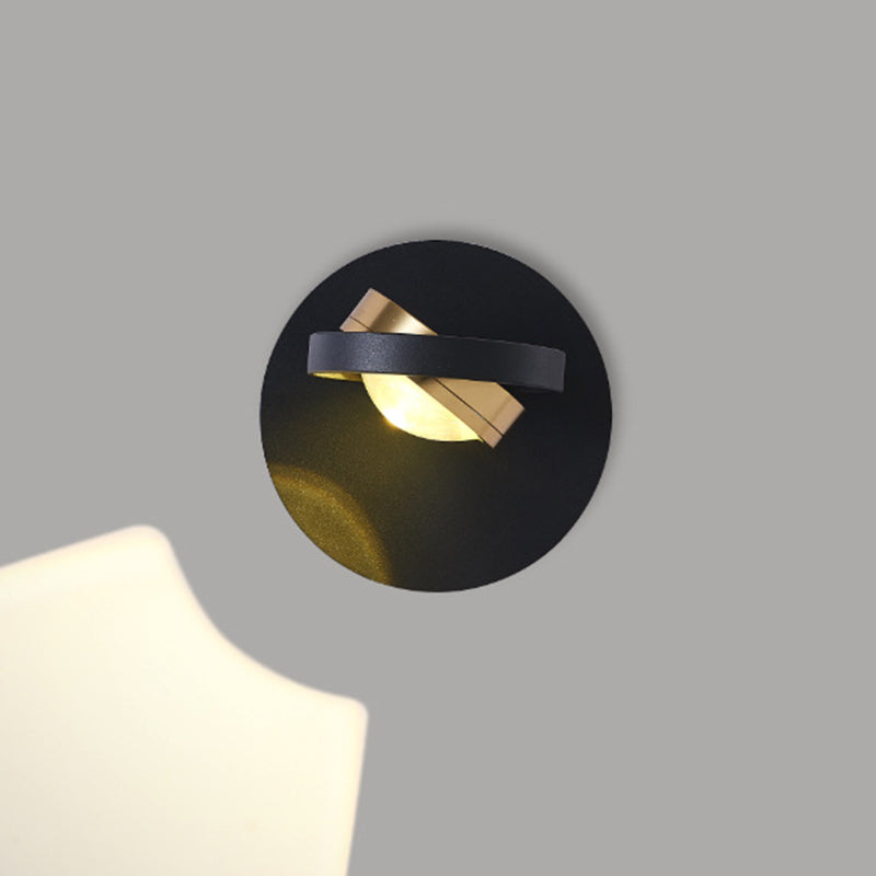 Modern Simplicity Rotatable Spherical Square Iron Aluminum Acrylic LED Wall Sconce Lamp For Bedroom