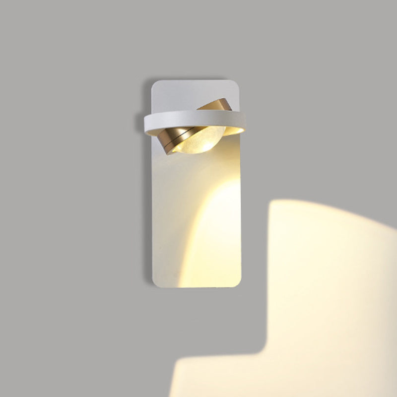 Modern Simplicity Rotatable Spherical Square Iron Aluminum Acrylic LED Wall Sconce Lamp For Bedroom
