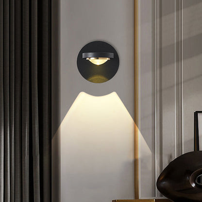 Modern Simplicity Rotatable Spherical Square Iron Aluminum Acrylic LED Wall Sconce Lamp For Bedroom
