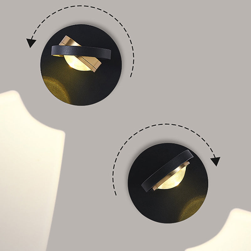 Modern Simplicity Rotatable Spherical Square Iron Aluminum Acrylic LED Wall Sconce Lamp For Bedroom