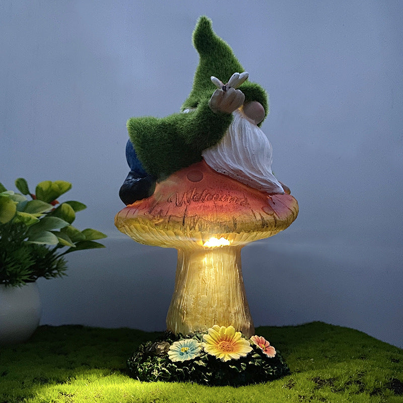 Modern Art Deco Waterproof Solar Gnome Resin LED Outdoor Light Landscape Lighting For Garden
