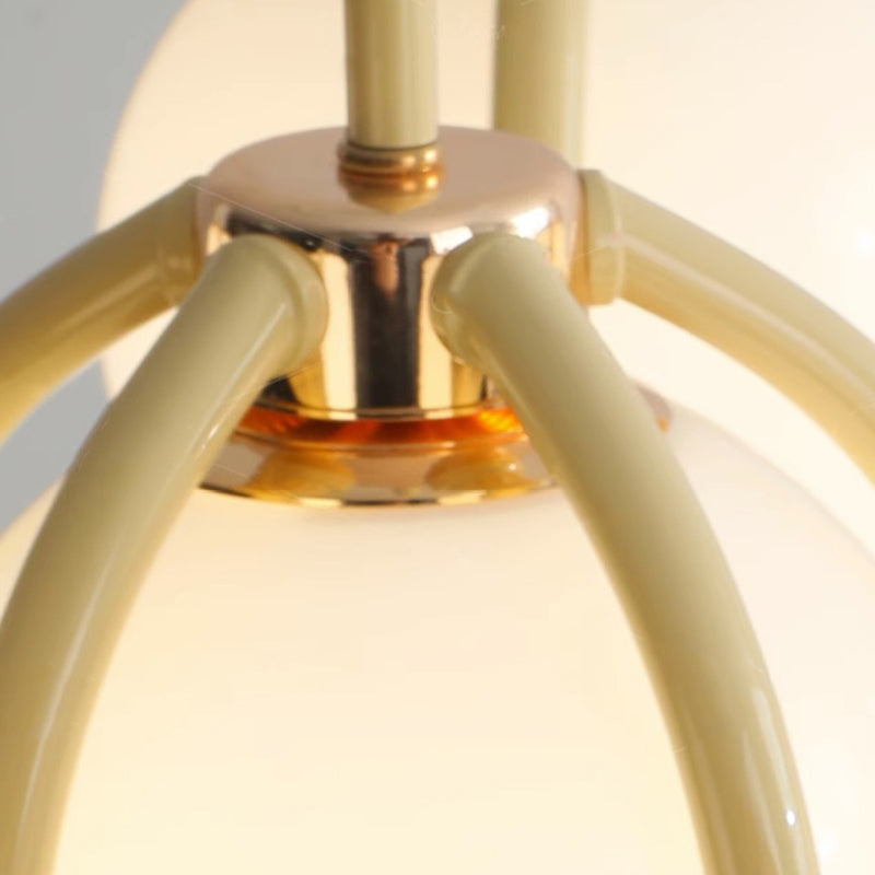 Contemporary Scandinavian Spherical Iron Glass 6-Light Chandelier For Bedroom