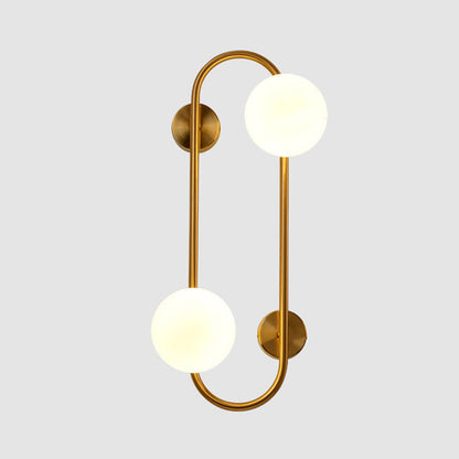 Modern Minimalist Geometric Lines Iron Glass 2/4-Light Wall Sconce Lamp For Bedroom