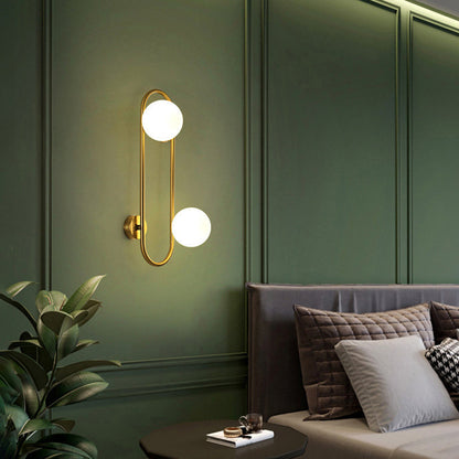 Modern Minimalist Geometric Lines Iron Glass 2/4-Light Wall Sconce Lamp For Bedroom