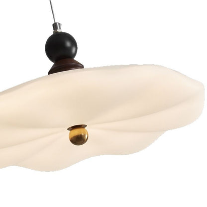 Traditional Vintage Flower Shaped Iron Rubberwood Plastic LED Pendant Light For Dining Room