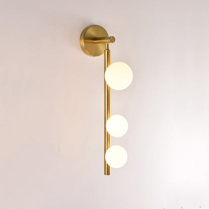 Modern Simplicity Linear Metal Iron Glass 3-Light Wall Sconce Lamp For Bedroom