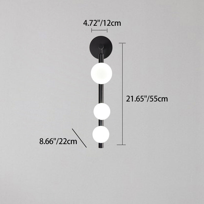 Modern Simplicity Linear Metal Iron Glass 3-Light Wall Sconce Lamp For Bedroom