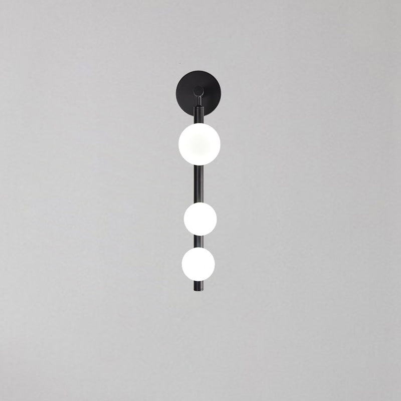 Modern Simplicity Linear Metal Iron Glass 3-Light Wall Sconce Lamp For Bedroom