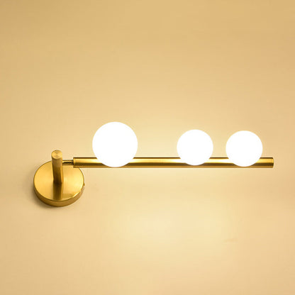 Modern Simplicity Linear Metal Iron Glass 3-Light Wall Sconce Lamp For Bedroom