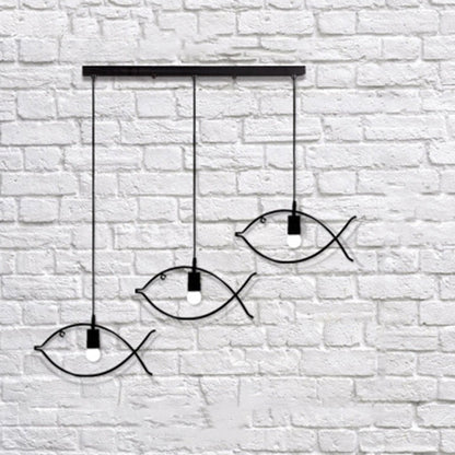 Contemporary Industrial Fish Line Iron 1/3-Light Pendant Light For Dining Room