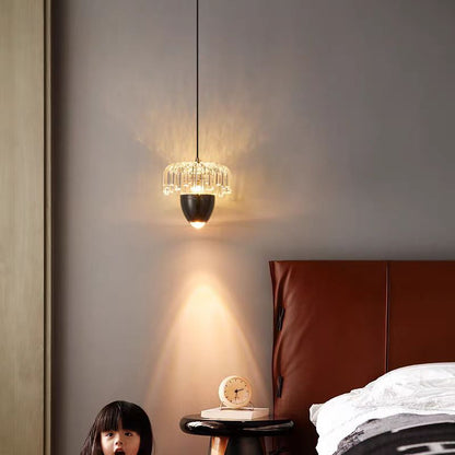 Traditional French Liftable Pinecone Shape Aluminum Acrylic LED Pendant Light For Bedroom